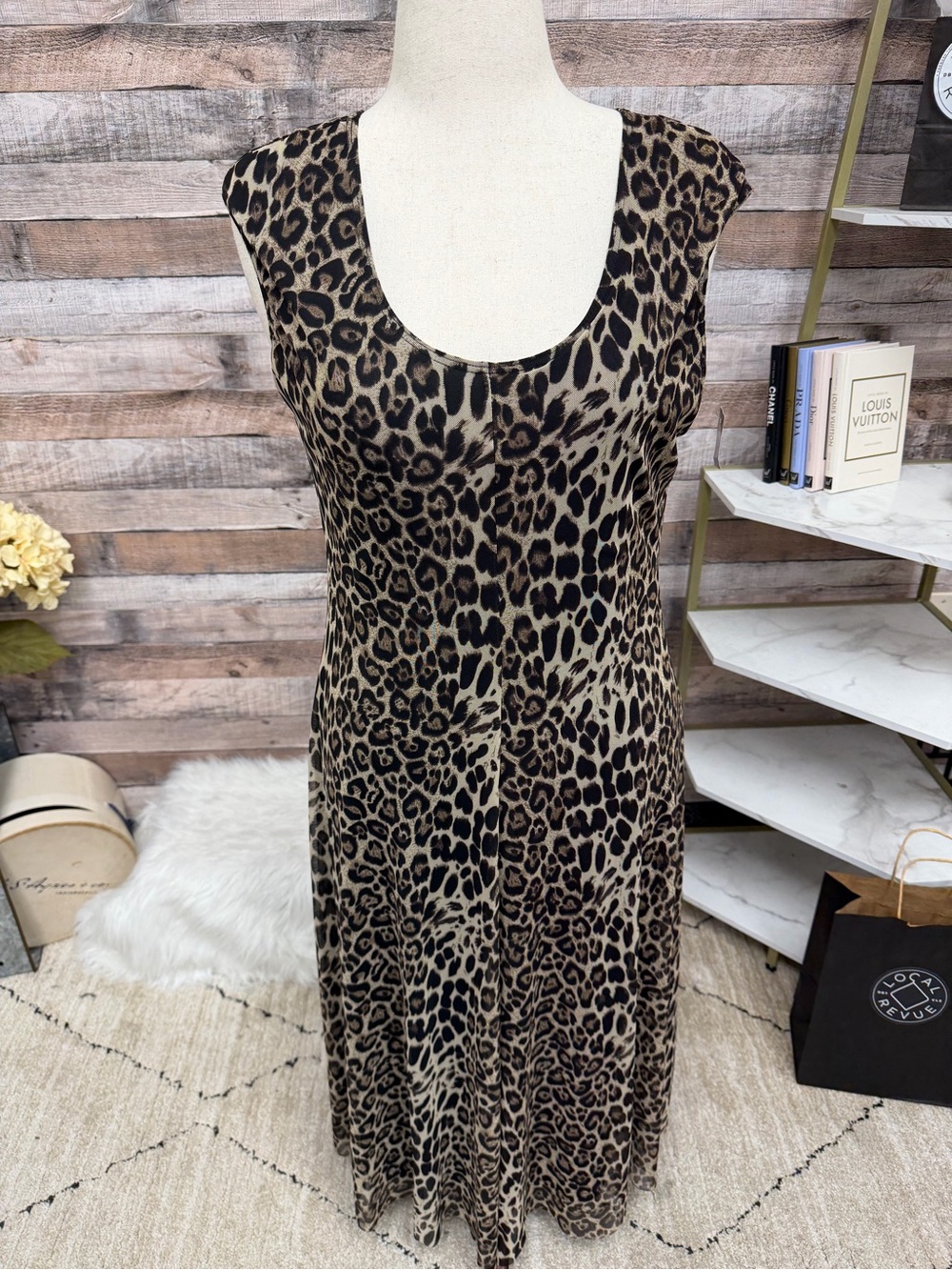 Tiana B. Leopard Print Midi Dress L
